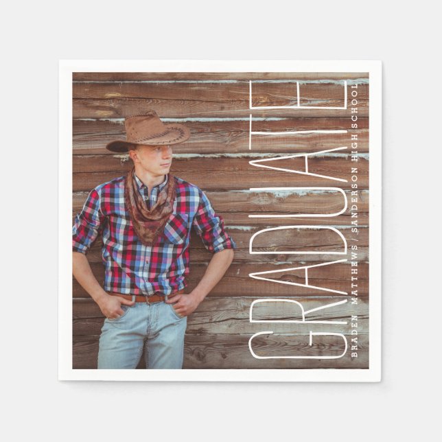 Modern Photo Studentfest Papper Napkins Pappersservett (Framsidan)