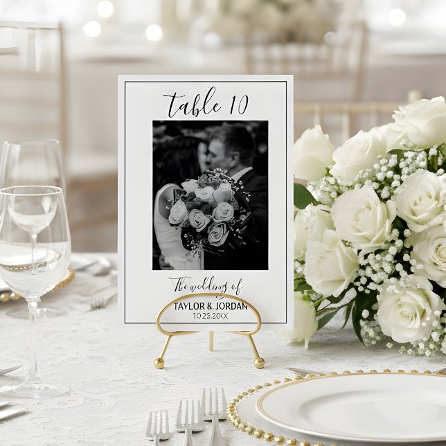 Modern Photo Table Number Wedding Reception Card Bordsnummer (Skapare uppladdad)