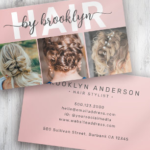 Modern Photo Typography Hair Stylist Visitkort