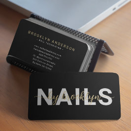 Modern Photo Typography Nail Artist Visitkort