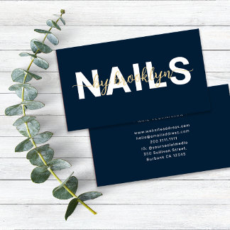 Modern Photo Typography Nail Artist Visitkort