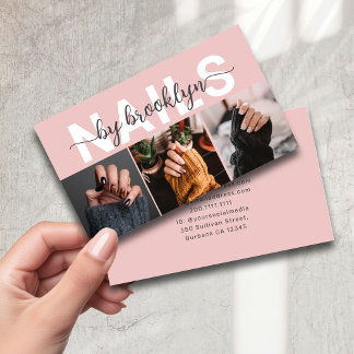 Modern Photo Typography Nail Artist Visitkort
