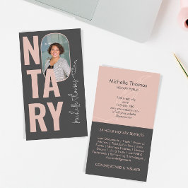 Modern Photo Typography Notary Loan Signing Agent Visitkort