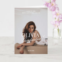Modern Photo Typography Script Grad Party Folded Kort