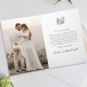 Modern Photo Wedding Folded Thank You Card Tack Kort