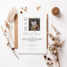 Modern Photo Wedding Invitation Inbjudningar