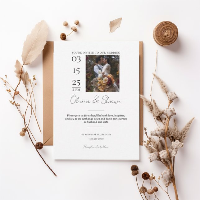 Modern Photo Wedding Invitation Inbjudningar (Skapare uppladdad)