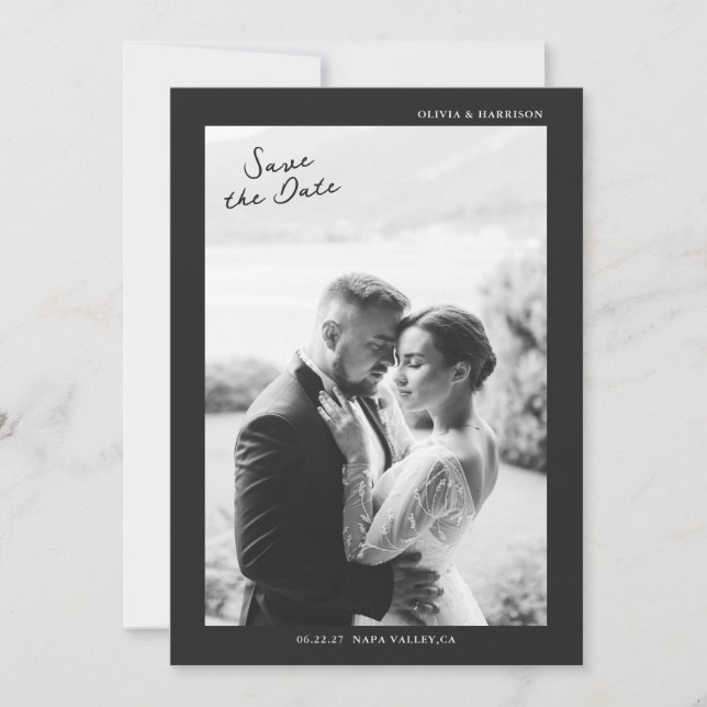 Modern Photo Wedding Save the Date Inbjudningar (Framsida)