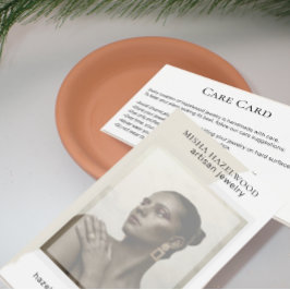 Modern Photo White Handmade Jewelry Care Card Visitkort