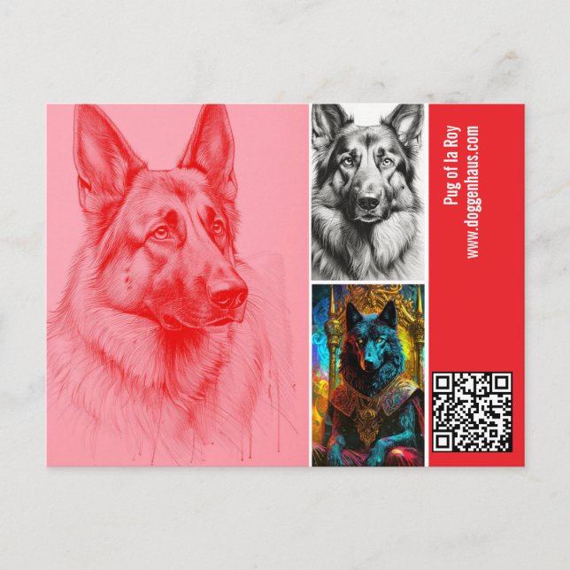 Modern Photograph German Shepherd  Postcard Vykort (Framsida)