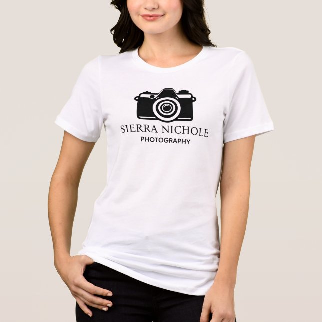 Modern Photography Camera Black T Shirt (Framsida)