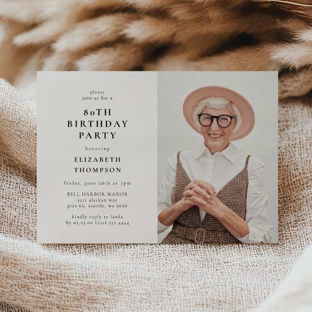 Modern Photos 80-årsfest Inbjudningar (Skapare uppladdad)