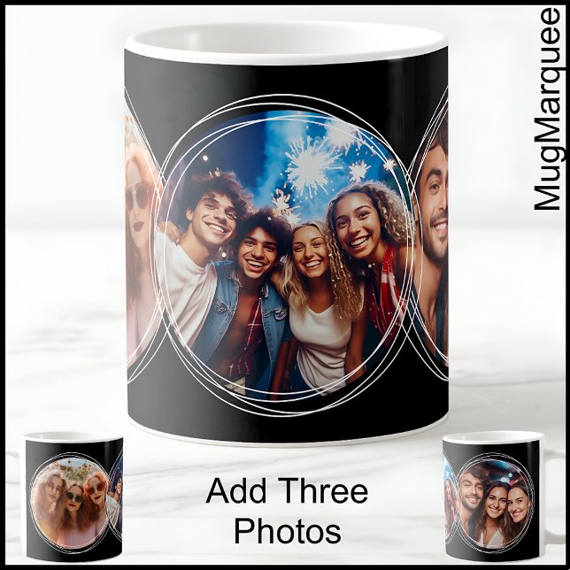 Modern Photos Collage Black C00 Far's Day Pappa Kaffemugg (Skapare uppladdad)