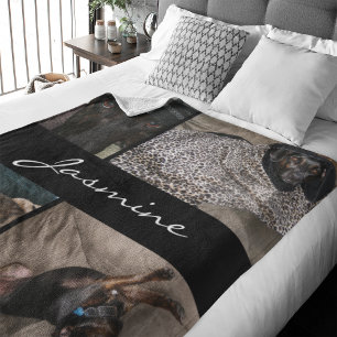 Modern Photos Collage   Ull Hund Blanket Fleecefilt