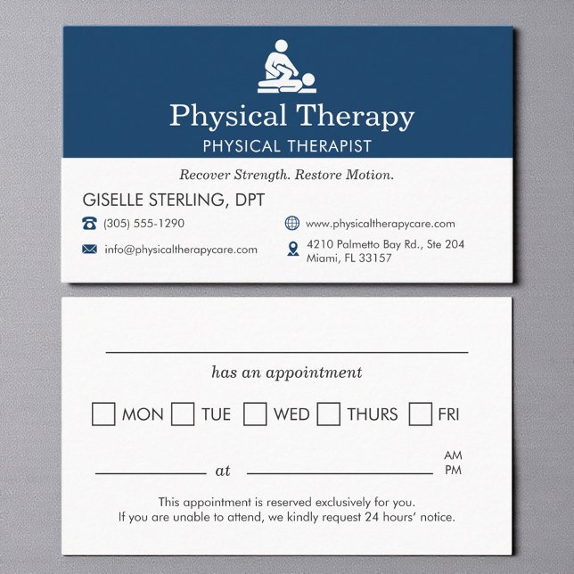 Modern Physical Therapist Office Appointment Tidsbeställning Kort (Skapare uppladdad)