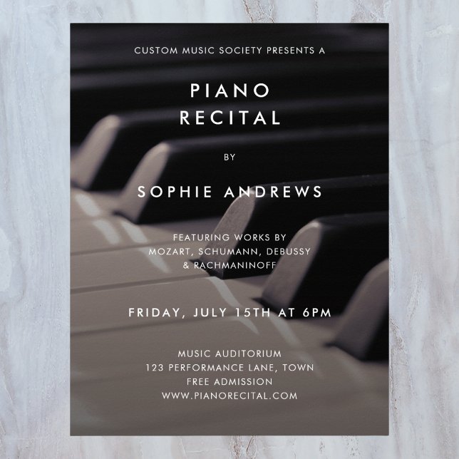 Modern Piano-ingressen - konsertfotomall Poster (Skapare uppladdad)