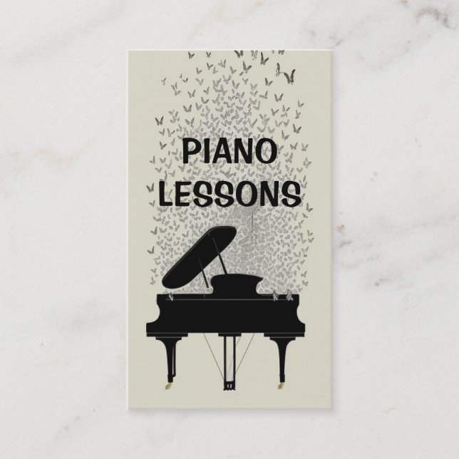 Modern Piano Lessons Butterflies som flyger ovan Visitkort (Framsida)
