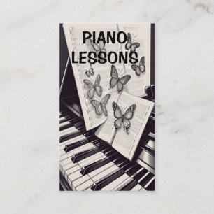 Modern Piano Lessons med Butterflies Visitkort