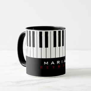 Modern Piano Mugg med Namn