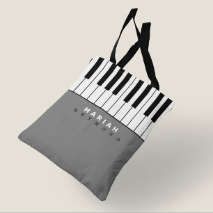 Modern Piano Music-blocket med Namn Tygkasse