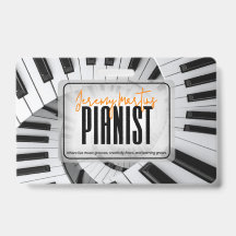 Modern Piano Spiral Black&White Orange Pianist