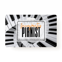 Modern Piano Spiral Black&White Orange Pianist