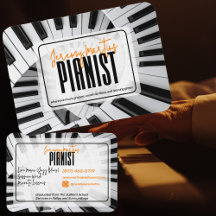 Modern Piano Spiral Black&White Orange Pianist