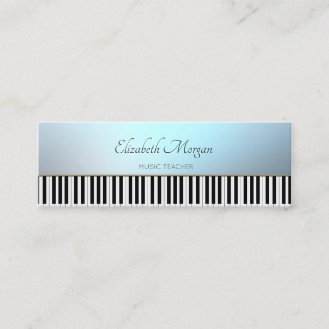 Modern,Pianotangenter, Musiklärare Mini Visitkort (Framsida)