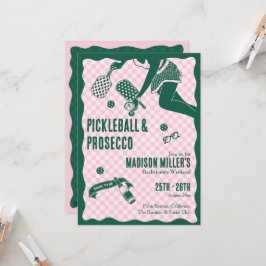 Modern Pickleball & Prosecco Bachelorette Weekend Inbjudningar