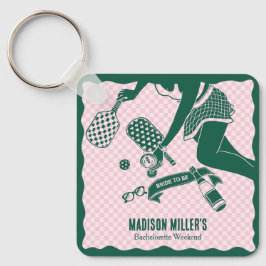 Modern Pickleball & Prosecco Bachelorette Weekend Nyckelring