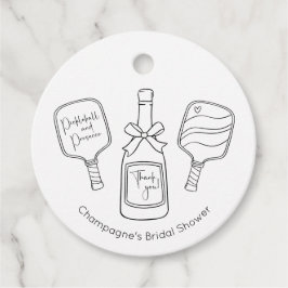 Modern Pickleball Prosecco-Möhippa Tack Gåvor Etiketter