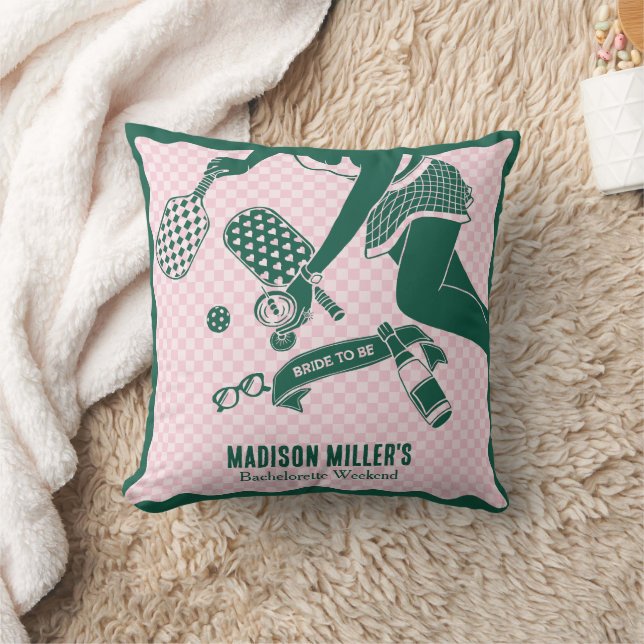 Modern Pickleball & Prosecco Sängvätstävling Helg Kudde (Filt)