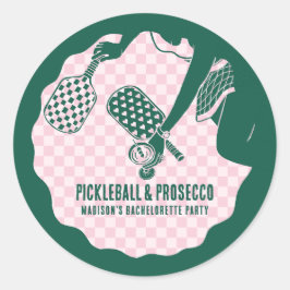 Modern Pickleball & Prosecco Sängvätstävling Helg Runt Klistermärke