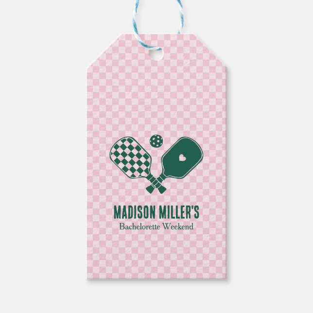 Modern Pickleball & Prosecco Systerfesthelg Presentetikett (Framsidan)