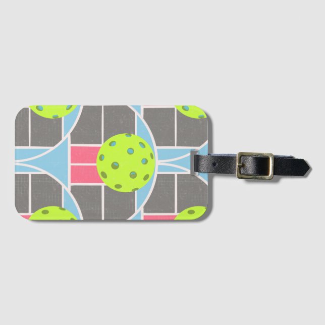 Modern Pickleball scalloped Electronics iPad-fall Bagagebricka (Framsida horisontal)