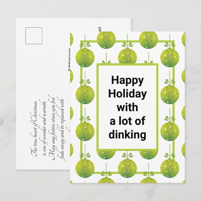 Modern Pickleball, vykort för anpassningsbar (Fram/baksida)