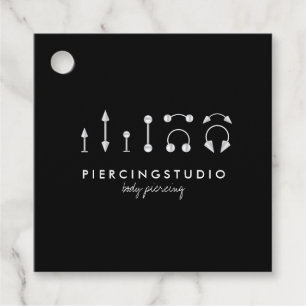 Modern Piercing Tattoo Studio Svart Gåvor Etiketter