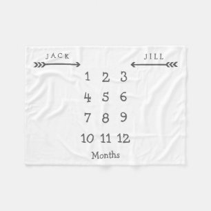 Modern pil 2-milstolpe Babyblankett Fleecefilt