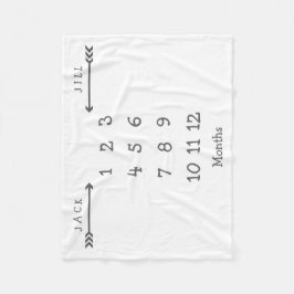 Modern Pil Twin Milestone Baby Blanket Fleecefilt