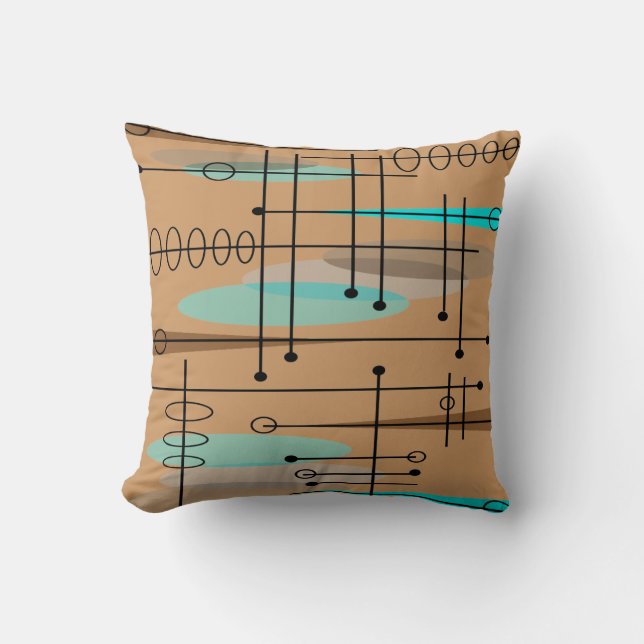 Modern Pillow Atomic 11 i mitten av århundradet Kudde (Framsida)