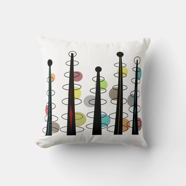 Modern Pillow Atomic Inspired X i mitten av århund Kudde (Framsida)