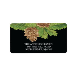 Modern Pinecone-Returadress Adressetikett