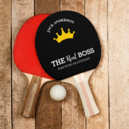 Modern Ping Pong Player Namn Krona White Text Pingisracket
