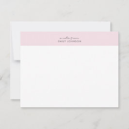 Modern pink and white a note from flat card inbjudningar