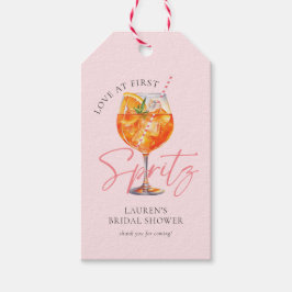 Modern Pink Aperol Spritz Bröllopsdusch Presentetikett