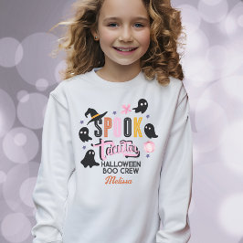 Modern Pink Black Spooktacular Halloween Boo Crew T Shirt