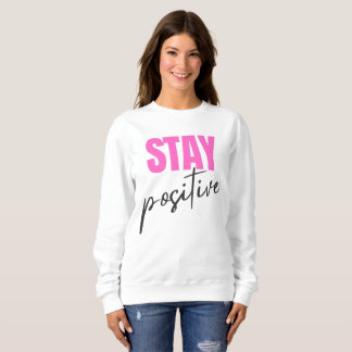 Modern Pink & Black Stay Positive Inspirational Ty T Shirt