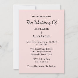 Modern Pink Blush Wedding Save The Date Inbjudningar