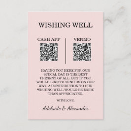 Modern Pink Blush Wedding Wishing Well Tilläggskort