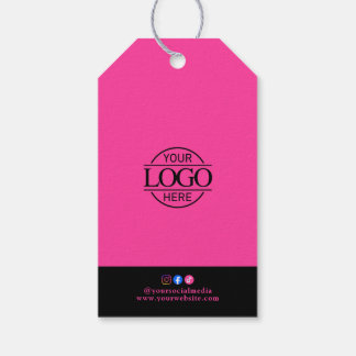 Modern Pink Business Logo Clothing Price Hang Tag Presentetikett